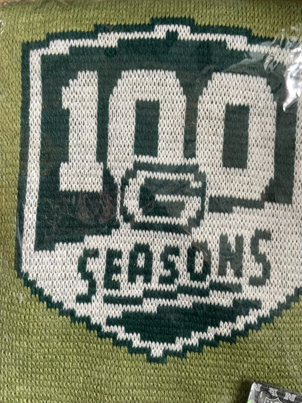 Green Bay Packers NFL Anniversary Winter Scarf Green Gold 100 Seasons NWT - Picture 5 of 9